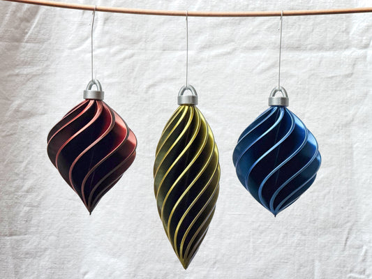 Xmas Balls #03 - Spiral-Christbaumkugeln (3er Set)